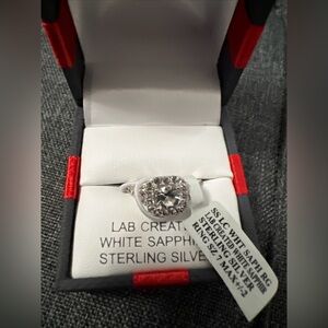 Sterling Silver White Sapphire Ring